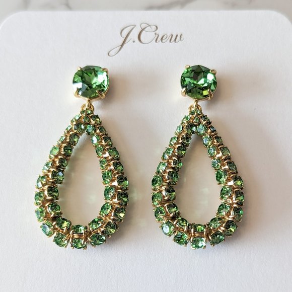 J.Crew Faceted Crystal Teardrop Earrings - Picture 1 of 5